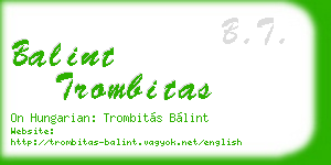 balint trombitas business card